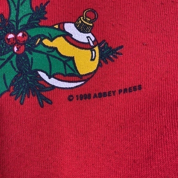 Vintage Platinum Sweats Dog Christmas Crewneck Sweatshirt Red XL 1998 - Picture 4 of 9